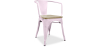 Buy Bistrot Metalix Chair with Armrest - Metal and Light Wood Pastel pink 59711 - in the UK