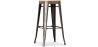 Buy Bistrot Metalix style stool - 76cm  - Metal and Light Wood Metallic bronze 59704 - in the UK