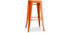 Buy Bistrot Metalix style stool - 76cm  - Metal and Light Wood Orange 59704 in the United Kingdom