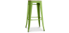 Buy Bistrot Metalix style stool - 76cm  - Metal and Light Wood Light green 59704 - in the UK