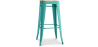 Buy Bistrot Metalix style stool - 76cm  - Metal and Light Wood Pastel green 59704 in the United Kingdom