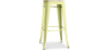Buy Bistrot Metalix style stool - 76cm  - Metal and Light Wood Pastel yellow 59704 in the United Kingdom