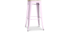 Buy Bistrot Metalix style stool - 76cm  - Metal and Light Wood Pastel pink 59704 - in the UK