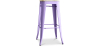 Buy Bistrot Metalix style stool - 76cm  - Metal and Light Wood Pastel Purple 59704 - in the UK