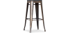 Buy Bistrot Metalix style stool - 76cm - Metal and dark wood Metallic bronze 59697 - in the UK
