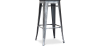 Buy Bistrot Metalix style stool - 76cm - Metal and dark wood Industriel 59697 - prices