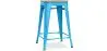 Buy Bistrot Metalix style stool - 61cm - Metal and Light Wood Turquoise 59696 home delivery