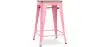Buy Bistrot Metalix style stool - 61cm - Metal and Light Wood Pink 59696 home delivery