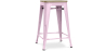 Buy Bistrot Metalix style stool - 61cm - Metal and Light Wood Pastel pink 59696 - in the UK