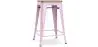 Buy Bistrot Metalix style stool - 61cm - Metal and Light Wood Pastel pink 59696 in the United Kingdom