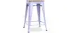 Buy Bistrot Metalix style stool - 61cm - Metal and Light Wood Lavander 59696 - in the UK