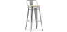 Buy Bistrot Metalix style bar stool with small backrest - 76 cm - Metal and Light Wood Steel 59694 - in the UK