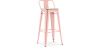 Buy Bistrot Metalix style bar stool with small backrest - 76 cm - Metal and Light Wood Pastel orange 59694 - in the UK