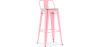 Buy Bistrot Metalix style bar stool with small backrest - 76 cm - Metal and Light Wood Pink 59694 - prices