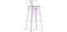 Buy Bistrot Metalix style bar stool with small backrest - 76 cm - Metal and Light Wood Pastel pink 59694 at MyFaktory