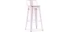 Buy Bar Stool with Backrest - Industrial Design - 76 cm - Metalix Pastel pink 59694 - in the UK