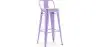 Buy Bar Stool with Backrest - Industrial Design - 76 cm - Metalix Pastel Purple 59694 - prices