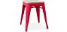 Buy Bistrot Metalix style stool - Metal and Light Wood  - 45cm Red 59692 - in the UK