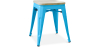 Buy Bistrot Metalix style stool - Metal and Light Wood  - 45cm Turquoise 59692 - prices