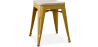 Buy Bistrot Metalix style stool - Metal and Light Wood  - 45cm Gold 59692 in the United Kingdom