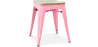 Buy Bistrot Metalix style stool - Metal and Light Wood  - 45cm Pink 59692 - prices