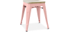 Buy Bistrot Metalix style stool - Metal and Light Wood  - 45cm Pastel orange 59692 - prices