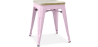 Buy Bistrot Metalix style stool - Metal and Light Wood  - 45cm Pastel pink 59692 - in the UK