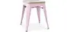Buy Bistrot Metalix style stool - Metal and Light Wood  - 45cm Pastel pink 59692 in the United Kingdom
