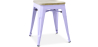 Buy Bistrot Metalix style stool - Metal and Light Wood  - 45cm Lavander 59692 - in the UK