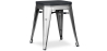 Buy Bistrot Metalix style stool - 46cm - Metal and dark wood Steel 59691 - in the UK