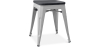 Buy Bistrot Metalix style stool - 46cm - Metal and dark wood Light grey 59691 in the United Kingdom