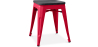 Buy Bistrot Metalix style stool - 46cm - Metal and dark wood Red 59691 - prices
