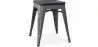 Buy Bistrot Metalix style stool - 46cm - Metal and dark wood Dark grey 59691 at MyFaktory