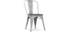 Buy Bistrot Metalix Chair Wooden seat New edition - Metal Light grey 59804 in the United Kingdom
