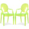 Buy Pack of 2 Transparent Dining Chair - Armrest Design - Louis King Green transparent 58735 - in the UK