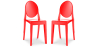 Buy Pack of 2 Transparent Dining Chairs - Victoire  Red 58734 in the United Kingdom