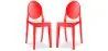 Buy Pack of 2 Transparent Dining Chairs - Victoire  Red 58734 in the United Kingdom