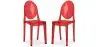 Buy Pack of 2 Transparent Dining Chairs - Victoire  Red transparent 58734 - in the UK