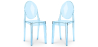 Buy Pack of 2 Transparent Dining Chairs - Victoire  Blue transparent 58734 in the United Kingdom