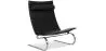 Buy Armchair Upholstered in Black Leather with Metal Frame – Modern and Durable Design Black 16830 - in the UK