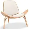 Buy Designer armchair - Scandinavian armchair - Fabric upholstery - Luna Ivory 16773 - in the UK