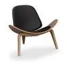 Buy Designer armchair - Scandinavian armchair - Faux leather upholstery - Luna Black 16774 - prices