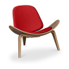 Buy Designer armchair - Scandinavian armchair - Faux leather upholstery - Luna Red 16774 in the United Kingdom
