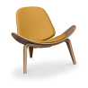 Buy Designer armchair - Scandinavian armchair - Faux leather upholstery - Luna Yellow 16774 - in the UK