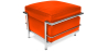Buy SQUAR Footrest (Ottoman) - Premium Leather Orange 13419 - in the UK