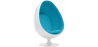 Buy Armchair Ele Chair - White Exterior - Fabric Turquoise 13192 - in the UK