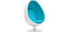 Buy Armchair Ele Chair - White Exterior - Faux Leather Turquoise 13193 - in the UK
