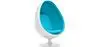 Buy Armchair Ele Chair - White Exterior - Faux Leather Turquoise 13193 - in the UK