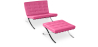 Buy City Armchair with Matching Ottoman - Faux Leather Pink 13183 in the United Kingdom