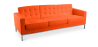Buy Design Sofa Kanel  (3 seats) - Premium Leather Orange 13247 - in the UK
